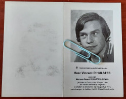 Delcampe - DP - Vincent D'Hulster - Zoon Van Demol - Torhout 1954 - Ongeval Oostende 1977 - Avvisi Di Necrologio