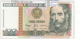 Delcampe - CRJ0514 BILLETE PERU 1.000 INTIS 1988 P-136b.2 - Pérou