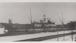 Delcampe - DANAE Cargo Ship Amsterdam 1890s Postcard Size Real Photo #SDM471 - Comercio
