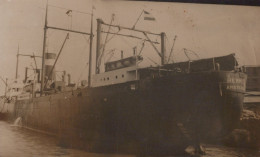 Delcampe - HERMES Cargo Ship Amsterdam 1920 Postcard Size Real Photo #SDM449 - Comercio