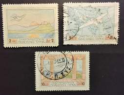 Delcampe - GREECE GRECE 1926, Airmail Poste Aérienne Avion Savoia Marchetti, Yvert 1 ,3 & 4, O VFU, TB - Gebraucht