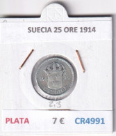 Delcampe - CR4991 MONEDA SUECIA 25 ORE 1914 PLATA - Suède