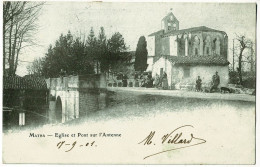 Delcampe - Matha - Eglise Et Pont Sur L'Antenne (animation) - Circ 1901 Sous Bande, Précurseur - Matha