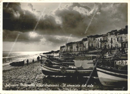 Delcampe - Eb357 Cartolina Selinunte Marinella Castelvetrano Il  Commiato Al Sole Trapani - Trapani