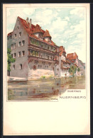 Delcampe - Künstler-AK K. Mutter: Nürnberg, An Der Pegnitz, Häuser Am Flussufer - Mutter, K.