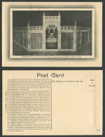Delcampe - India Old Embossed Postcard Marble Screen Inscription Taj Mahal Shah Jahans Tomb - Indien