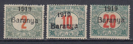 Delcampe - Hungary 1919 Baranya Official Stamps MH(*) Mi 1-3 (c614) - Baranya