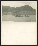 Delcampe - Hong Kong From Harbour, Chinese Junks Boats Ferry C.1950 Old Real Photo Postcard - China (Hongkong)