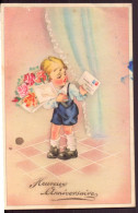 Delcampe - CP " Jeune Garçon Et Enveloppe " Heureux Anniversaire - Geburtstag
