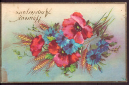 Delcampe - CP " Bouquet De Coquelicots Et Bleuets " Heureux Anniversaire - Geburtstag
