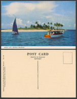 Delcampe - Bahamas Nassau Sandy Cay Sailing Boat Yacht Ferry Palm Trees Old Colour Postcard - Bahamas