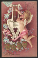 Delcampe - CPA - FANTAISIE - GAUFRÉE - ANGELOTS - JOYEUSES PÂQUES - Engel