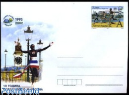 Delcampe - Yugoslavia 2002 Envelope, Marathon Of Novi Sad, Unused Postal Stationary, Sport - Lettres & Documents