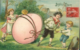 Delcampe - Gaufré CPA Glückwunsch Ostern, Kinder, Osterei - Ostern