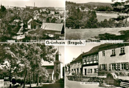 Delcampe - Gruenhain-Beierfeld Erzgebirge Teilansicht FDGB Erholungsheim Markt Moenchsbrunn - Grünhain
