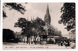 Delcampe - 14   Caen -  Eglise  Saint Etienne   -  Vue  Prise  Du Boulevard - Caen
