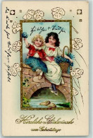 Delcampe - Mädchen Blumen Kinder Geburtstag Prägedruck - 39272750 - Sonstige & Ohne Zuordnung