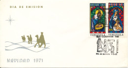 Delcampe - Venezuela FDC 1-12-1971 Christmas Complete Set Of 2 With Cachet Very Nice Cover - Venezuela