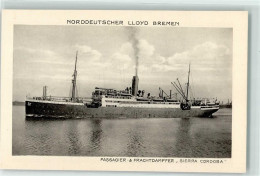 Delcampe - Passagier Frachtdampfer Sierra Cordoba Norddeutscher Lloyd - 39278045 - Sonstige & Ohne Zuordnung