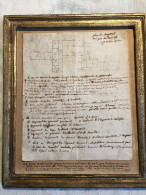 Delcampe - Plan De Longwood, Napoléon Ler Sainte Hélène 1821 Dessiné / Commenté Par Le Fils Las Cazes Authentique ! - Documenti Storici