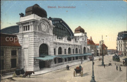 Delcampe - Basel BS Bundesbahnhof Strassenbahn Pferdekutschen - Sonstige & Ohne Zuordnung