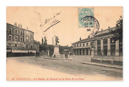 Delcampe - Valence — La Statue De Bancel Et La Cour De La Gare, CPA, France - Valence