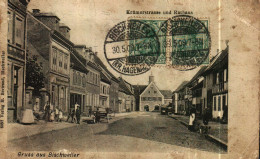 Delcampe - CPA  Allemande   (67)   Gruss Aus BISCHWEILER    Krämerstrasse Und Rathaus - Bischwiller