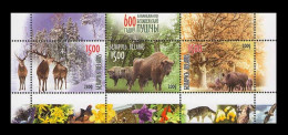 Delcampe - Belarus 2009 Mih. 779/81 (Bl.67) Belavezhskaya Pushcha National Park. Fauna. Deer. Bison. Boars MNH ** - Belarus