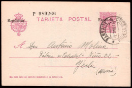 Delcampe - Alicante - Edi O EP 61 - Entero Postal Mat "Cocentaina 21/03/32" - 1931-....