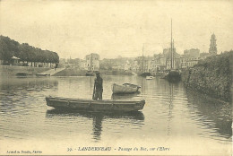 Delcampe - 29  LANDERNEAU - PASSAGE DU BAC SUR L' ELORN (ref 6333) - Landerneau