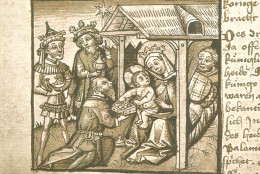 Delcampe - MUSEUM - Adoration Of The Magi Miniature, Abtei Lichtenthal C.1460, Karlsruhe Landesbibliothek - Museen