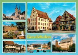 Delcampe - Gerolzhofen Steigerwald Dom Stadtmauer Am Florians Brunnen Altes Rathaus Mit Mar - Gerolzhofen