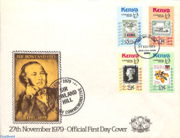 Delcampe - Kenia 1979 Sir Rowland Hill 4v, First Day Cover, Sir Rowland Hill - Stamps On Stamps - Rowland Hill