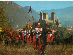 Delcampe - Carte Postale - 09 - Foix - Le Château-fort Des Comtes De Foix - Reconstitution Historique - Chevaliers Chevaux - CPM - - Foix