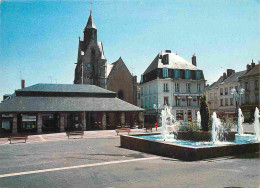 Delcampe - Carte Postale - 72 - Mamers - La Place - Les Halles Et L'église - Jets D'eau - CPM - Voir Scans Recto-Verso - Poscard - - Mamers