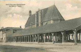 Delcampe - Carte Postale Ancienne - 01 - Chatillon Sur Chalaronne - La Halle Et L'Église - Oblitération Ronde De 1924 - CPA - Voir - Châtillon-sur-Chalaronne