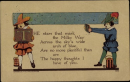 Delcampe - Gedicht CPA Er Ist Ein Stern, Der Die Milchstraße Am Weiten Blauen Himmelsbogen Markiert - Costumes