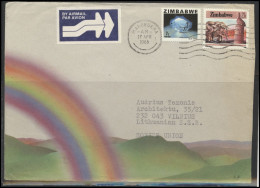 Delcampe - ZIMBABWE Brief Postal History Envelope Air Mail ZW 007 Animals Minerals Tatasevenor - Zimbabwe (1980-...)