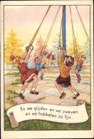 Delcampe - CPA Kinder Auf Dem Spielplatz, Karussell - Spielzeug & Spiele