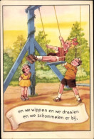 Delcampe - CPA Kinder Auf Dem Spielplatz, Schaukel - Spielzeug & Spiele