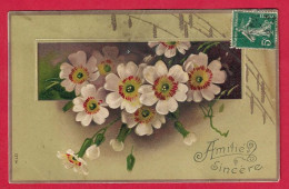 Delcampe - AC658-FANTAISIES DESSIN FLEURS PRIMEVERES CARTE GAUFREE - Blumen