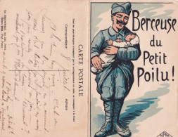 Delcampe - MILITARIA GUERRE 14/18 CARTE HUMORISTIQUE BERCEUSE DU PETIT POILU    TBE - Humor