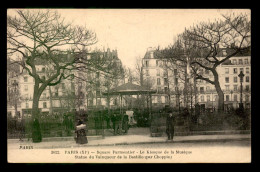 Delcampe - 75 - PARIS - 11EME - SQUARE PARMENTIER - LE KIOSQUE DE LA MUSIQUE ET STATUE DU VAINQUEUR DE LA BASTILLE PAR CHOPPIN - Paris (11)