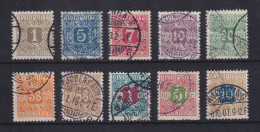Delcampe - Dänemark 1907 Verrechnungsmarken AVISPORTO Mi.-Nr. 1-10 X Satz 10 Wte. O - Autres & Non Classés