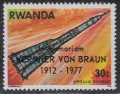 Delcampe - Ruanda Mi.Nr. 902A Raumfahrtunt. Apollo-Sojus, Start Von Sojus (30) - Sonstige & Ohne Zuordnung