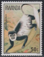 Delcampe - Ruanda Mi.Nr. 924A Affen, Nördl.Guereza (50) - Sonstige & Ohne Zuordnung