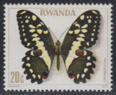 Delcampe - Ruanda Mi.Nr. 974A Schmetterlinge, Papilio Demodocus (20) - Sonstige & Ohne Zuordnung