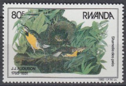 Delcampe - Ruanda Mi.Nr. 1313 200. Geb. J.J.Audubon, Sturnelle (80) - Sonstige & Ohne Zuordnung