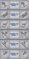 Delcampe - Russland Mi.Nr. Zw.1873-78I Olympia 2014 Sotschi (6 Dreierstreifen) - Autres & Non Classés