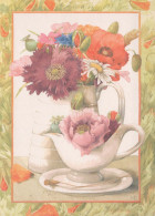 Delcampe - Finland Suomi Kukkia Maalattu Akvarelliasetelma Unikkoja Unposted #PBY962 - Blumen